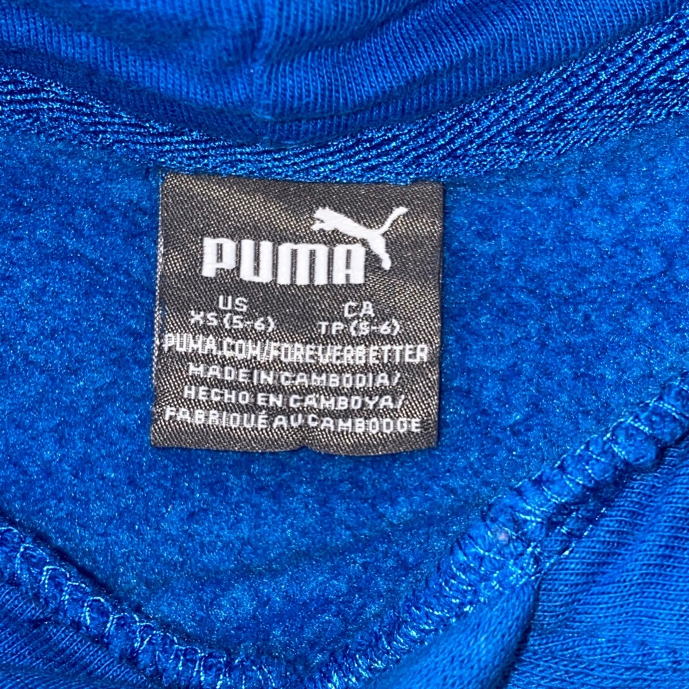 Puma Kids Blue Logo Hoodie | Size XS (5/6) - Picture 4 of 5
